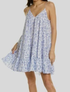 Caroline Constas Laurel Mini Dress V-Neck Thin Straps Camel Toile White Small